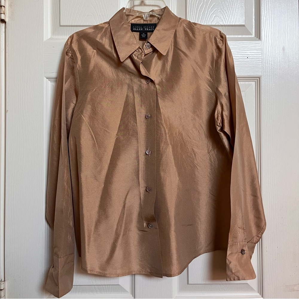 Tan Button Down Blouse